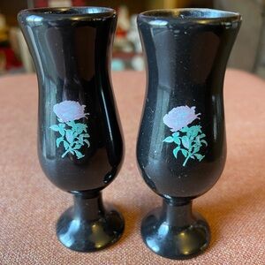 Tequila Rose Black Ceramic Stemmed Shot Glass